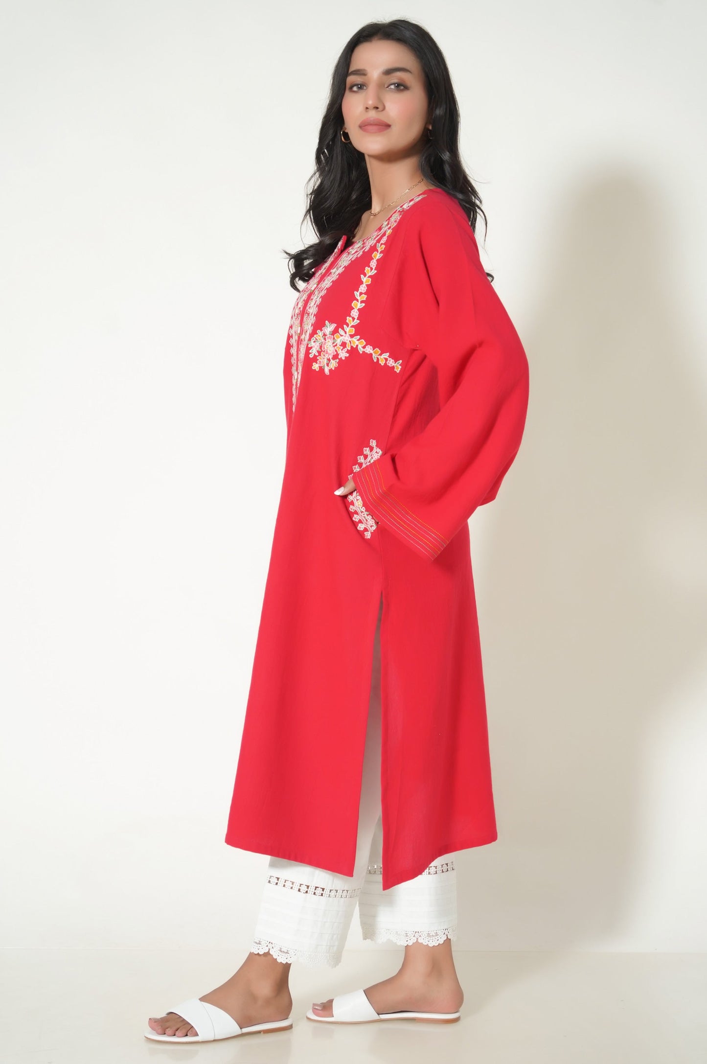 Unstitched 1 Piece Embroidered Cottel Shirt