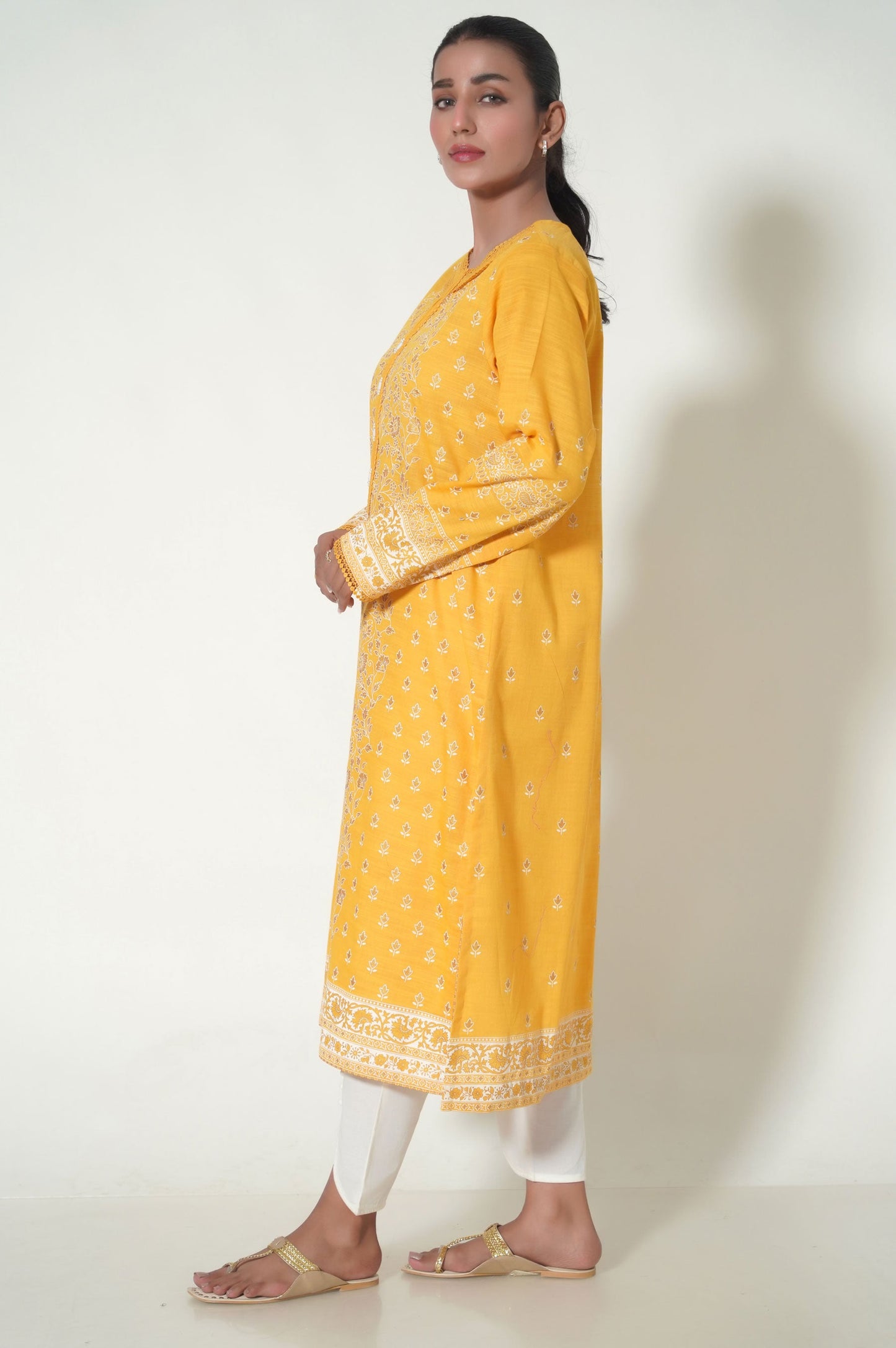 Unstitched 1 Piece Printed Paste Khaddar Shirt