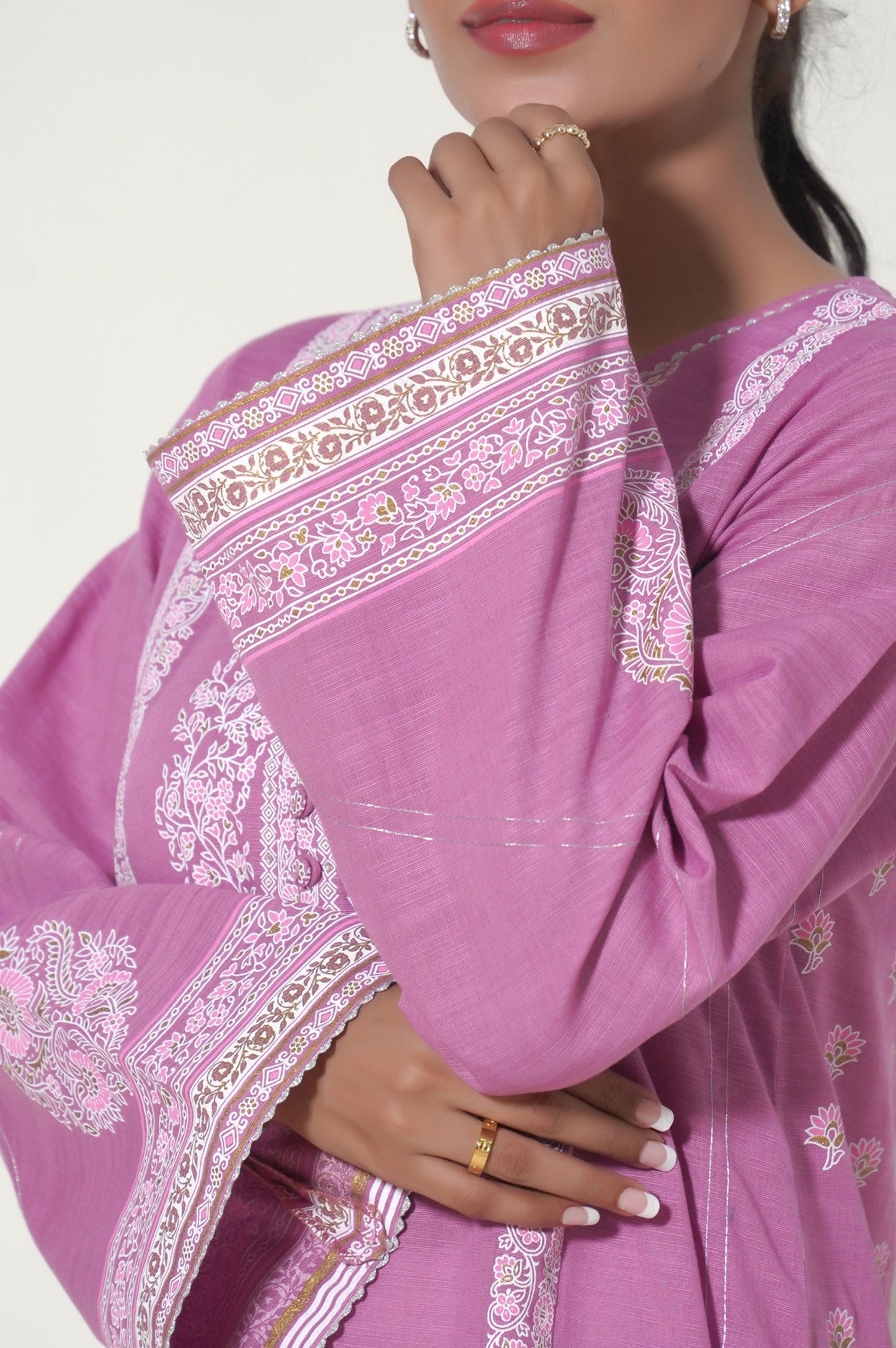 Unstitched 1 Piece Paste Printed Khaddar Shirt