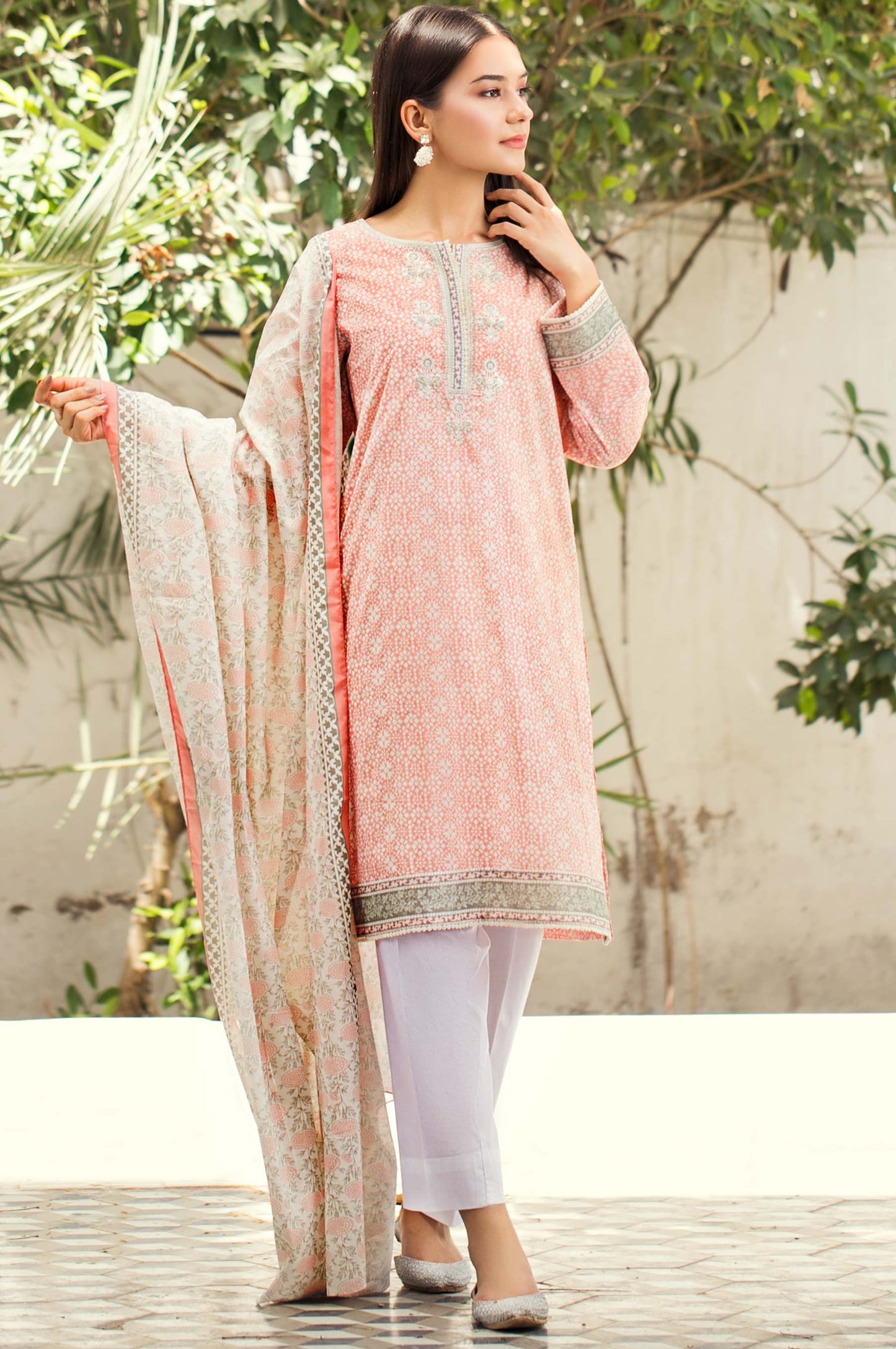 Unstitched 2 Piece Embroidered Lawn Suit
