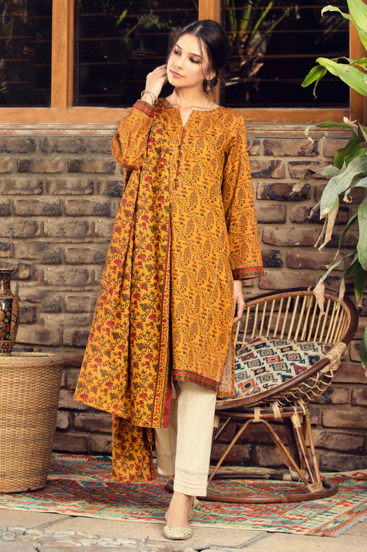 Unstitched 2 Piece Printed Cottel Suit