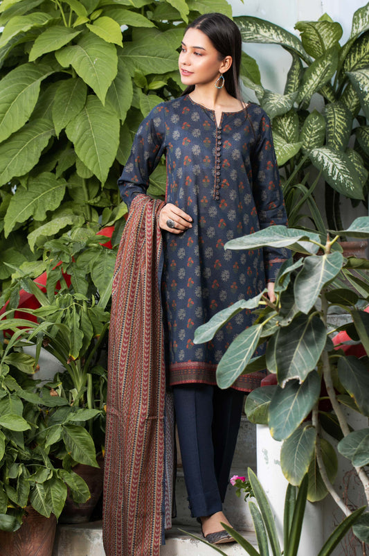 Unstitched 2 Piece Printed Karandi Suit