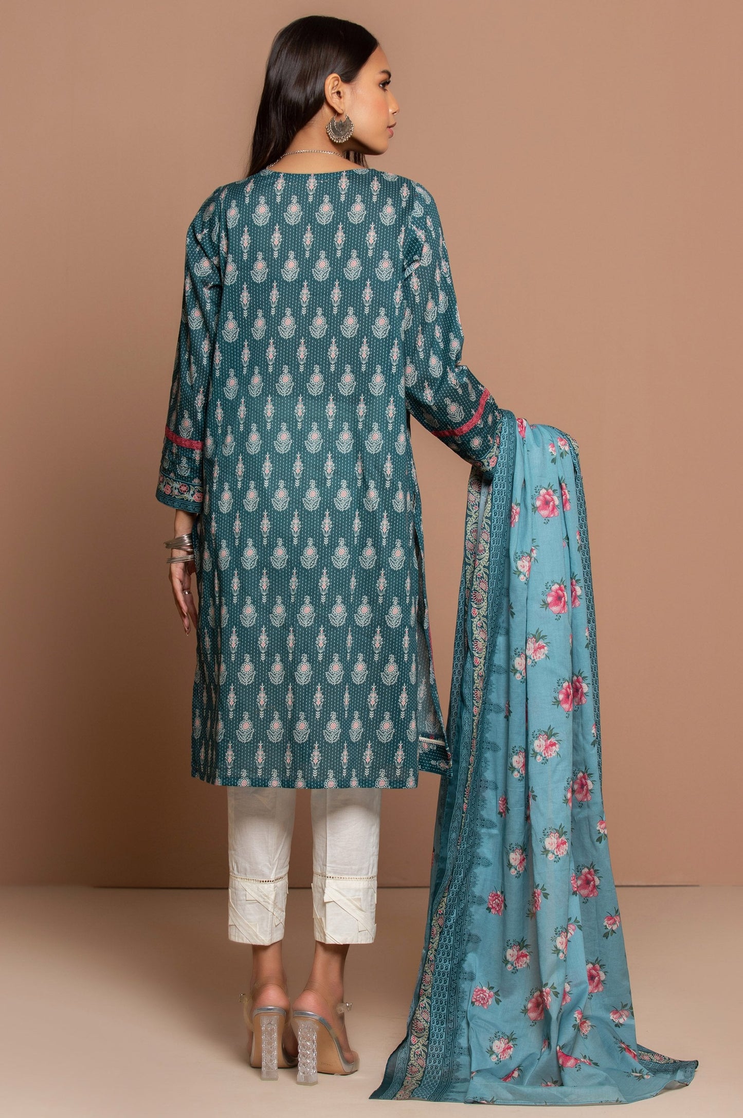 Stitched 2 Piece Embroidered Cambric Suit