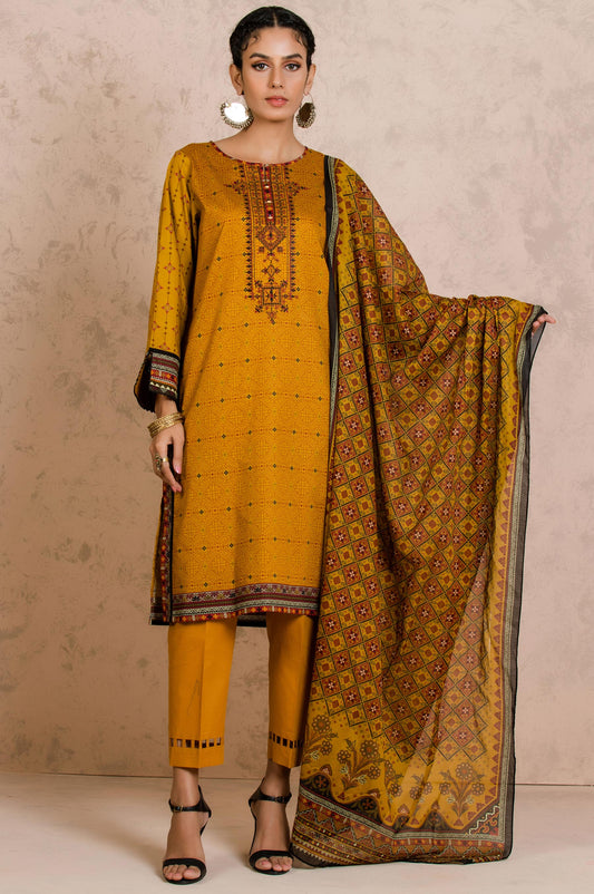 Unstitched 2 Piece Embroidered Cottel Suit