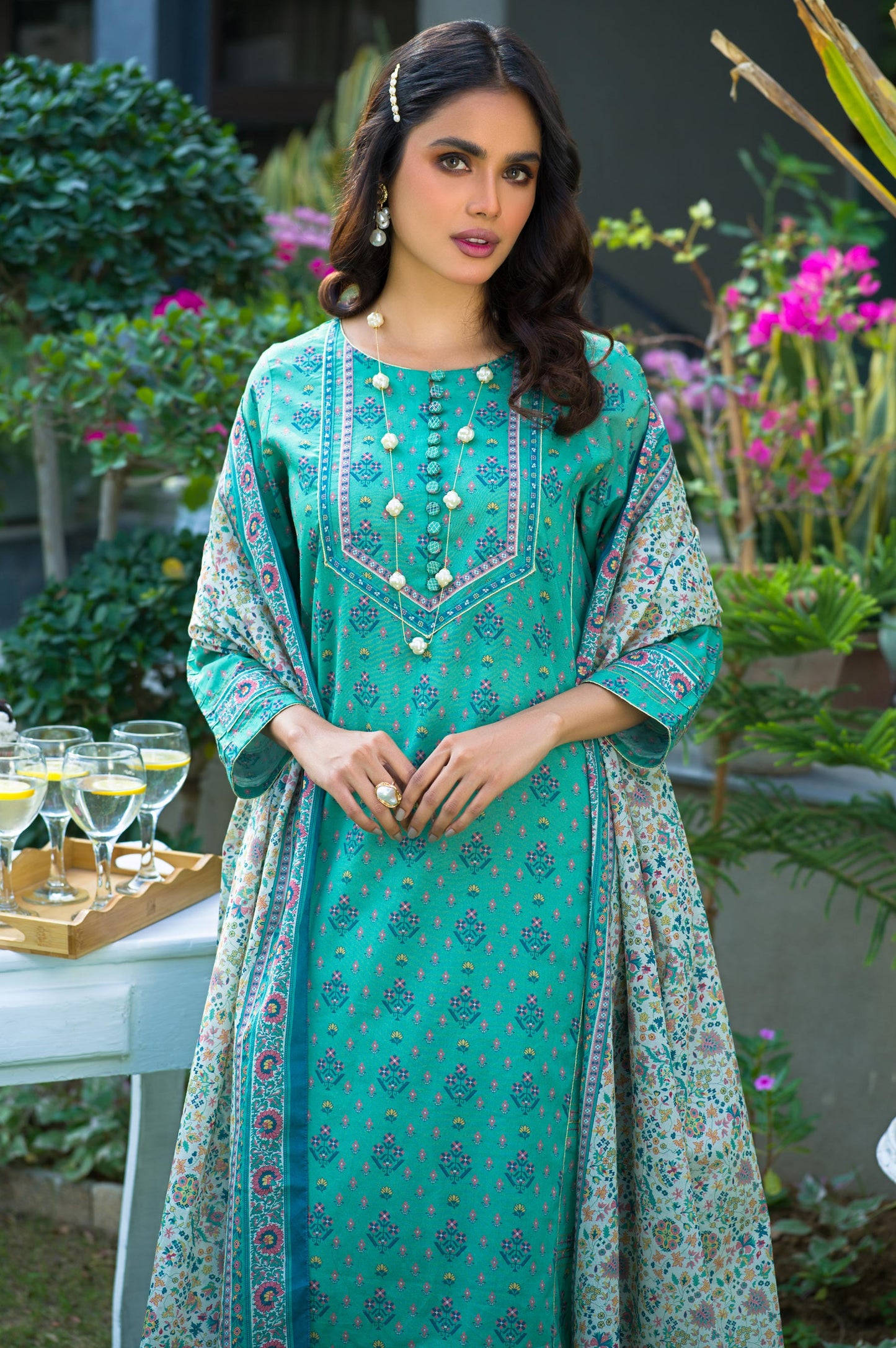 Unstitched 2 Piece Printed Lawn Suit