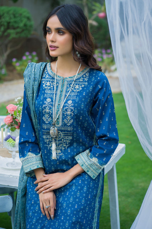 Unstitched 2 Piece Embroidered Lawn Suit