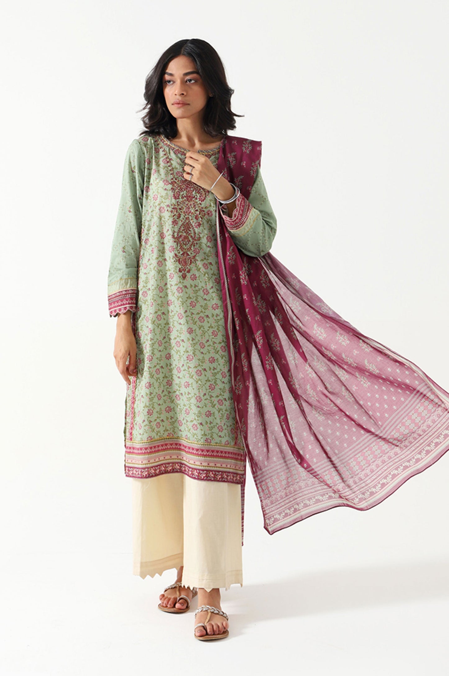 Unstitched 2 Piece Emroidered Lawn Suit
