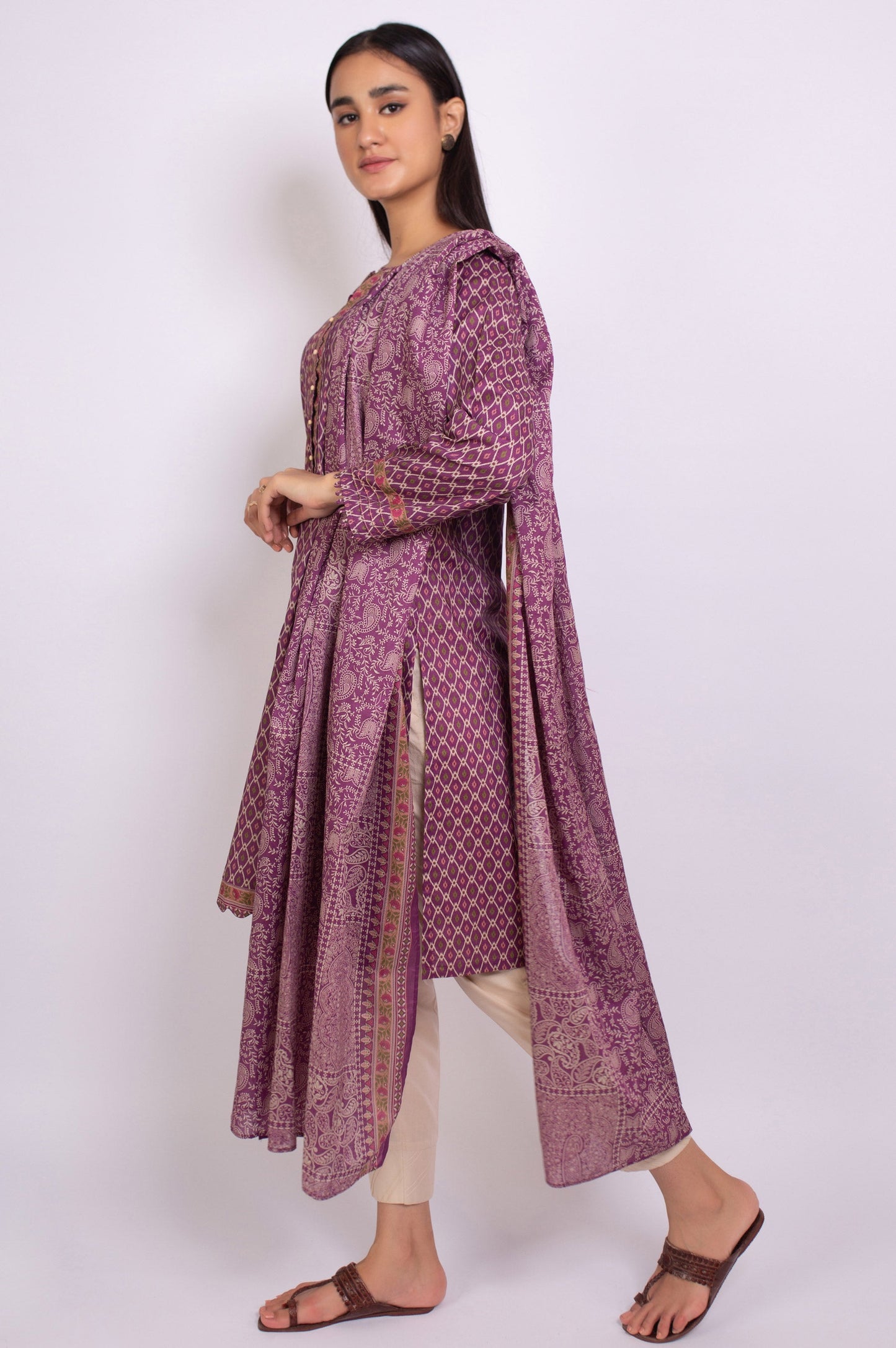 Unstitched 2 Piece Printed Khaddar Suit