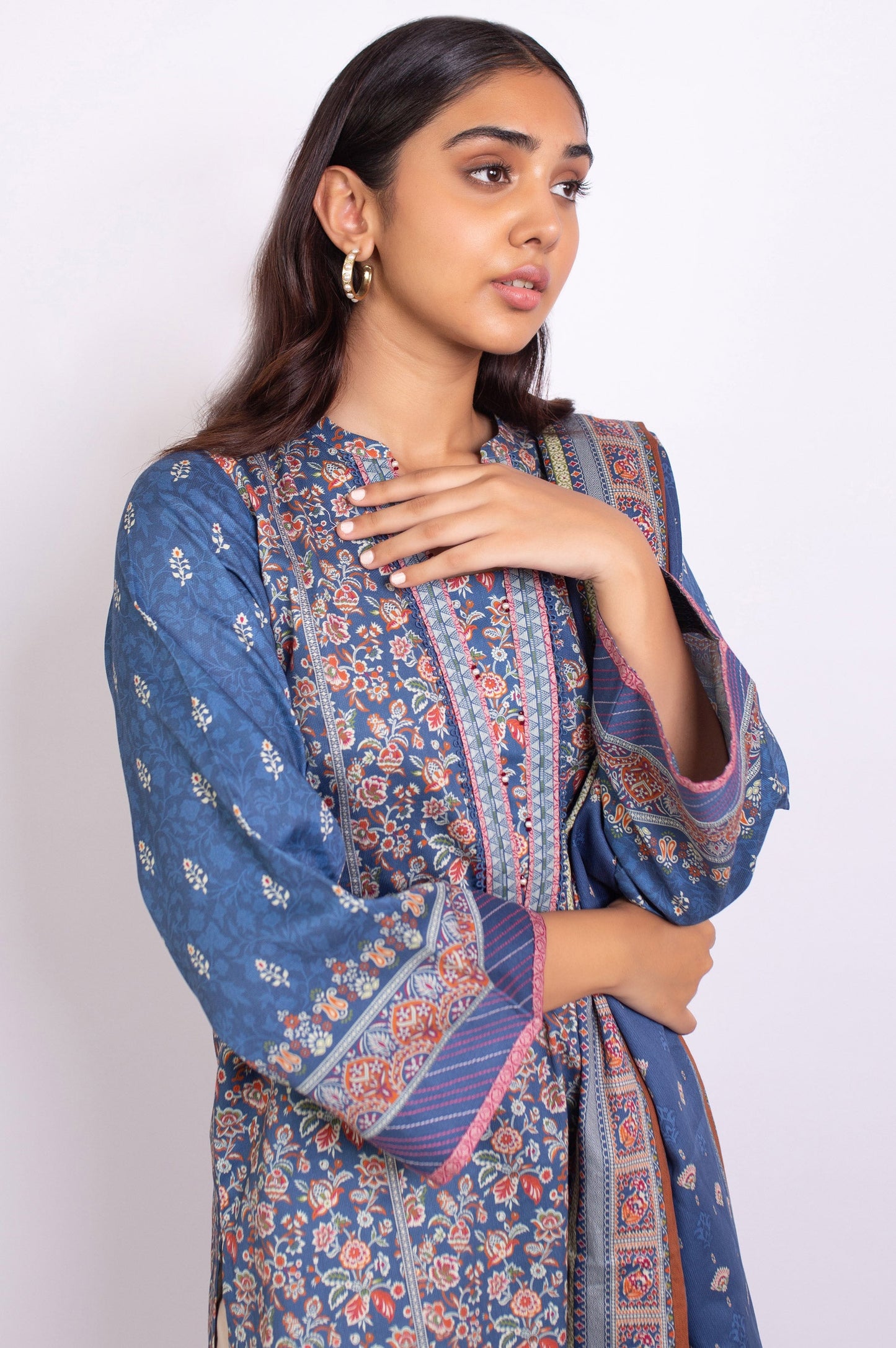 Unstitched 2 Piece Printed Cottel Suit