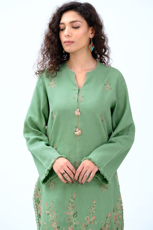 Unstitched 2 Piece Embroidered Cottel Suit