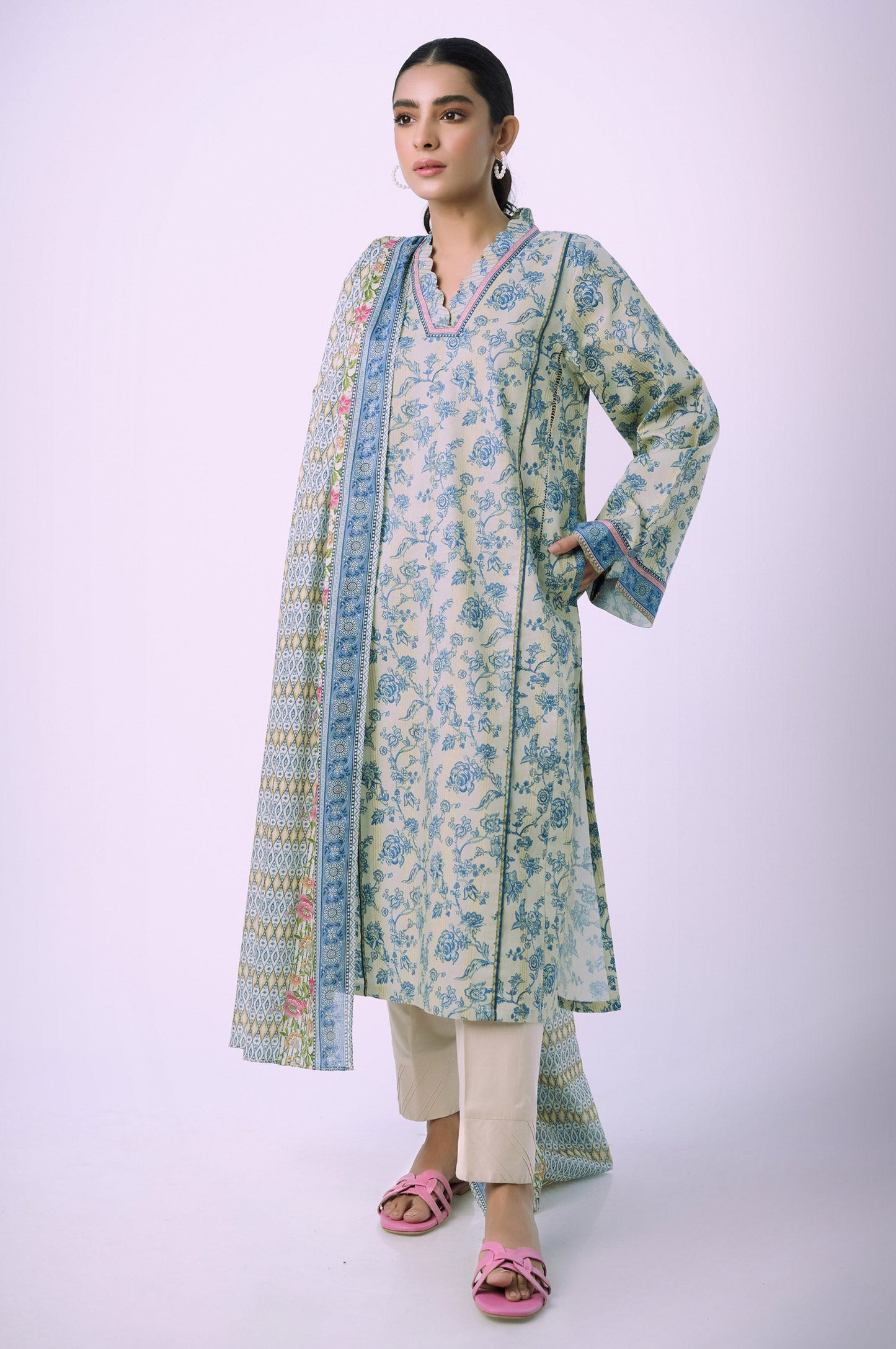 Unstitched 2 Piece Printed Lawn Suit