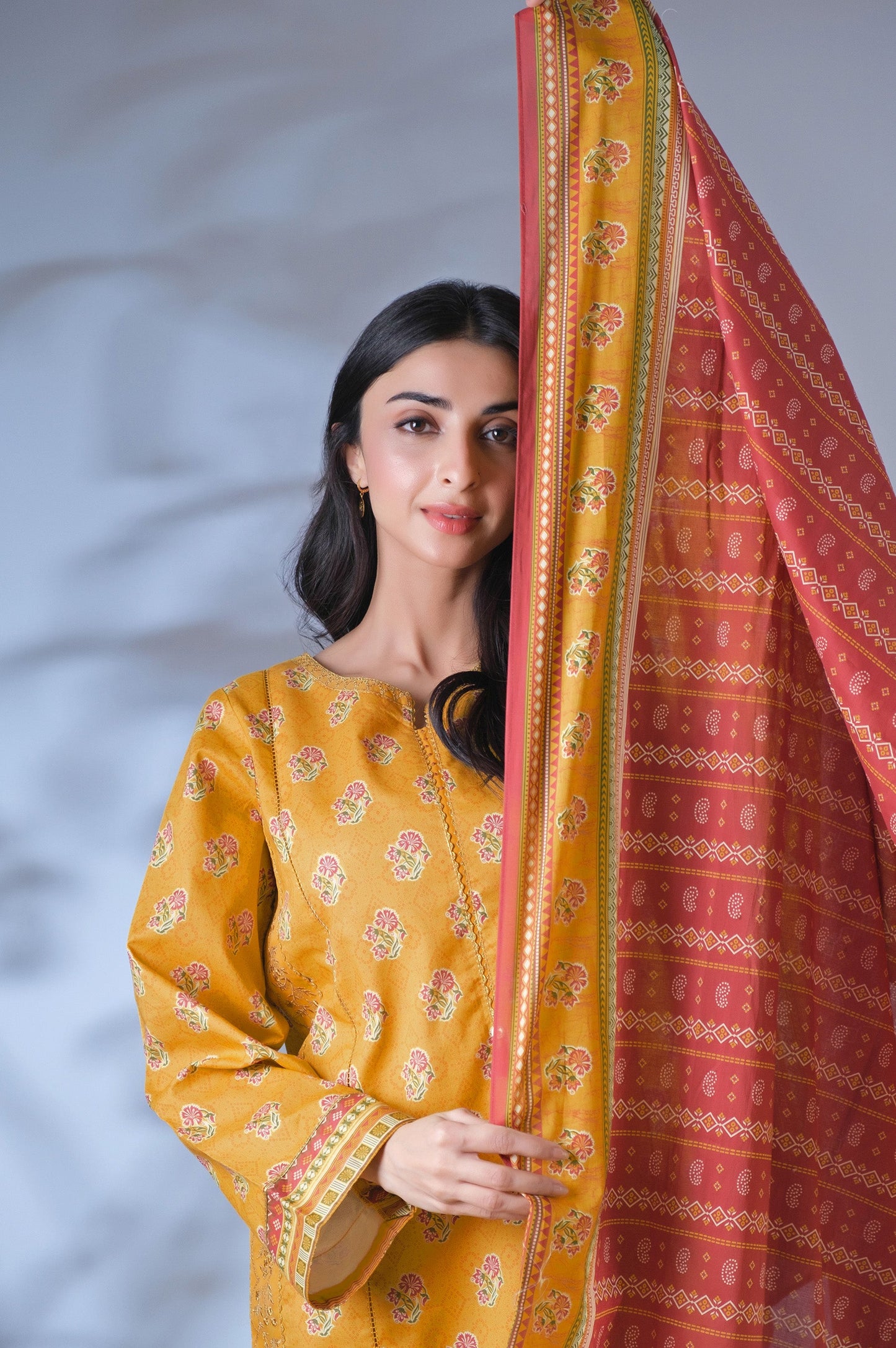 Unstitched 2 Piece Printed Cambric Suit