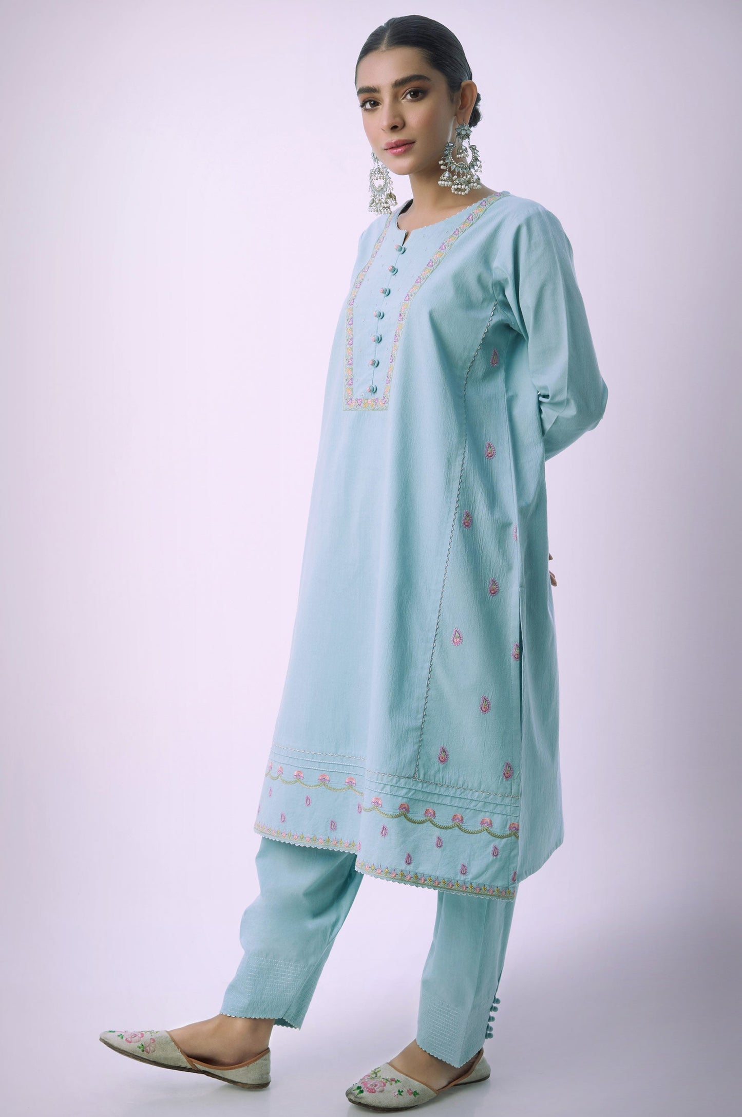 Unstitched 2 Piece Embroidered Cambric Suit