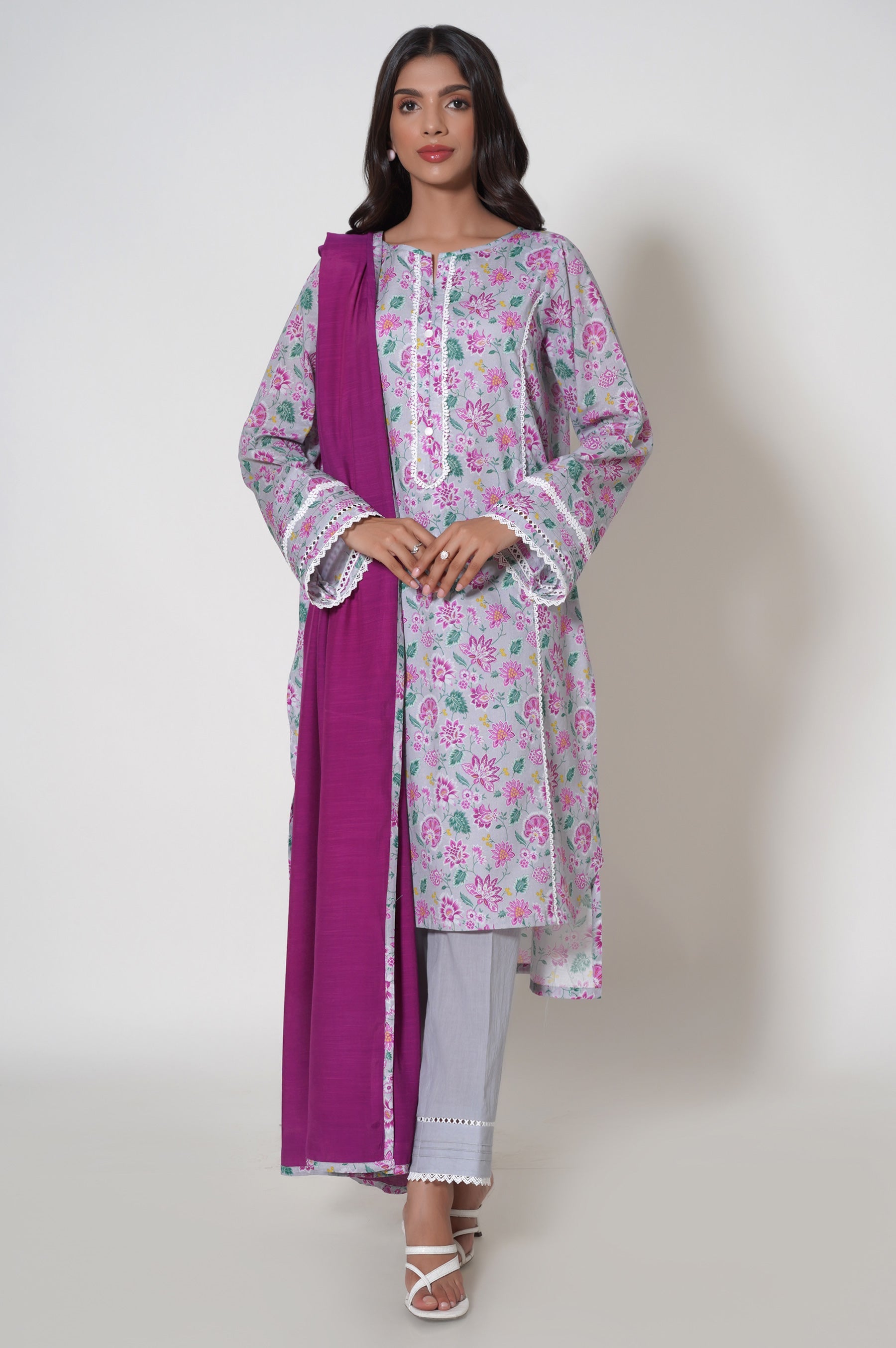 Unstitched 2 Piece Printed Lawn Suit