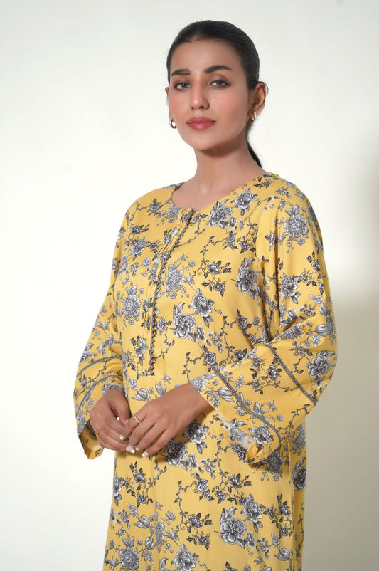 Unstitched 2 Piece Printed Cottel Suit