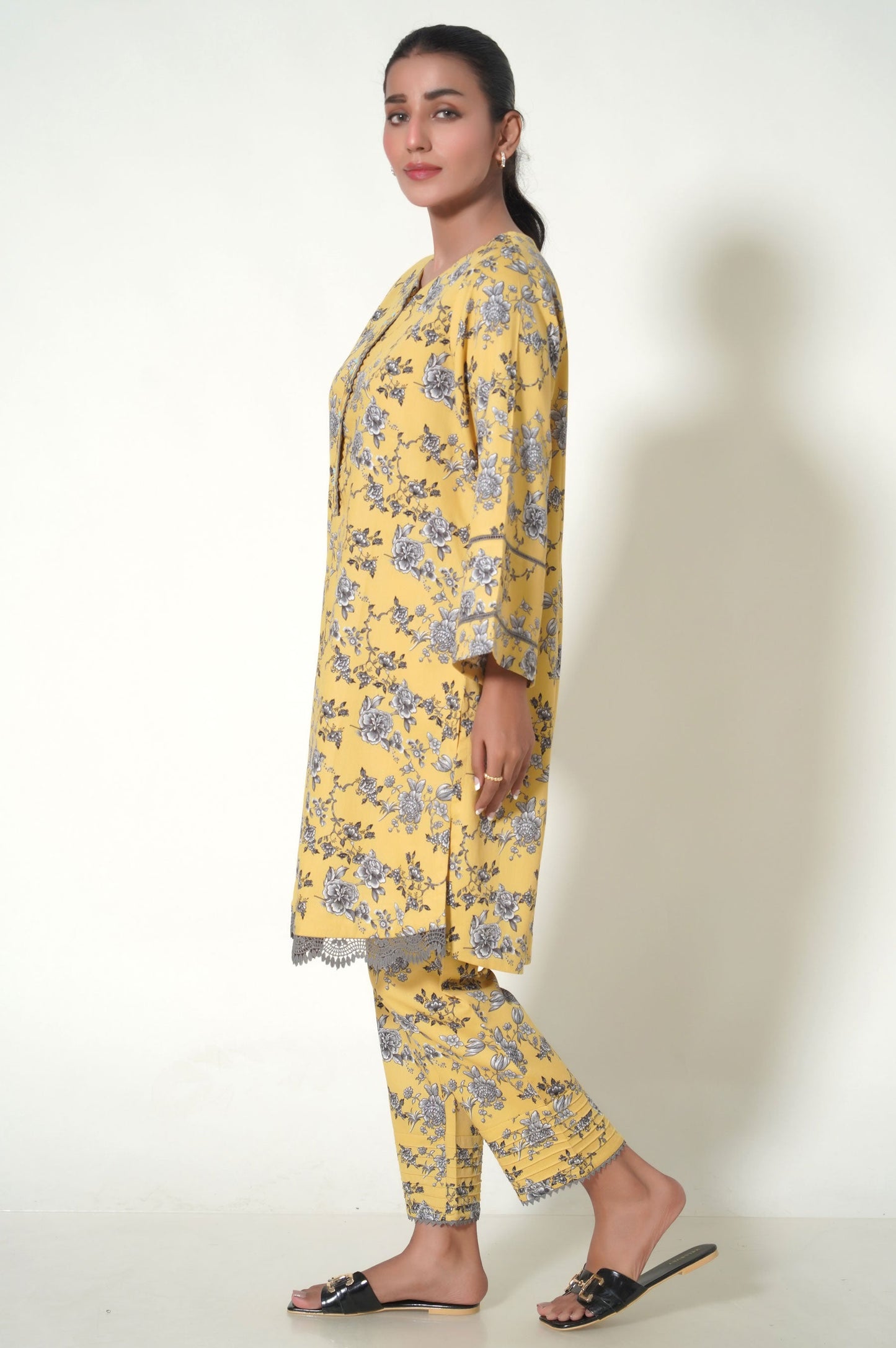 Unstitched 2 Piece Printed Cottel Suit
