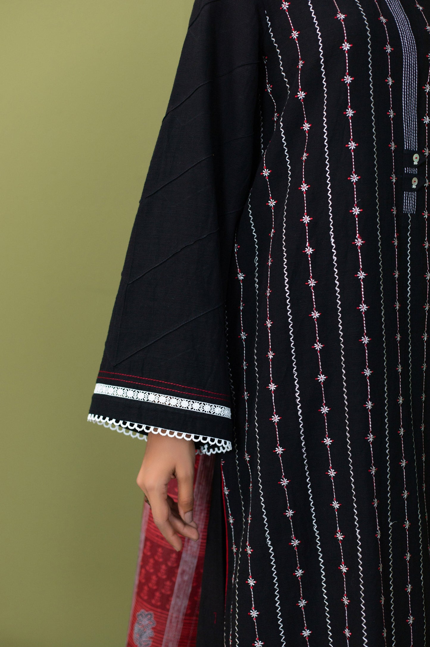 Unstitched 2 Piece Khaddar Embroidered Suit