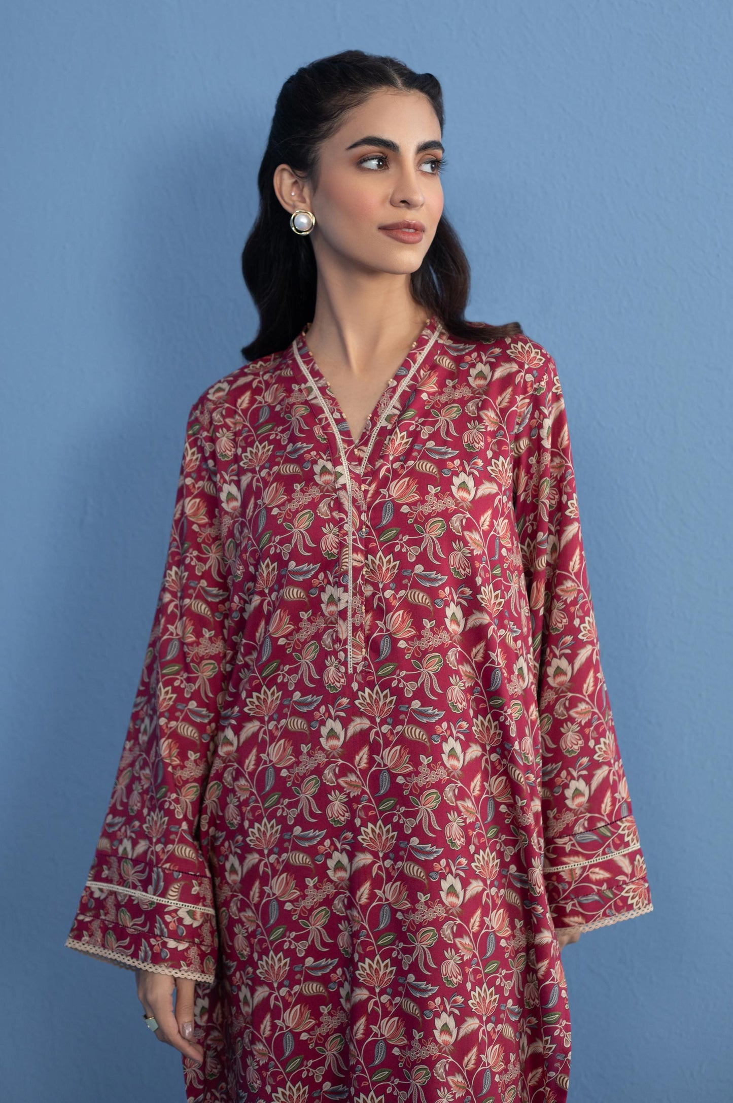 Unstitched 2 Piece Printed Khaddar Suit