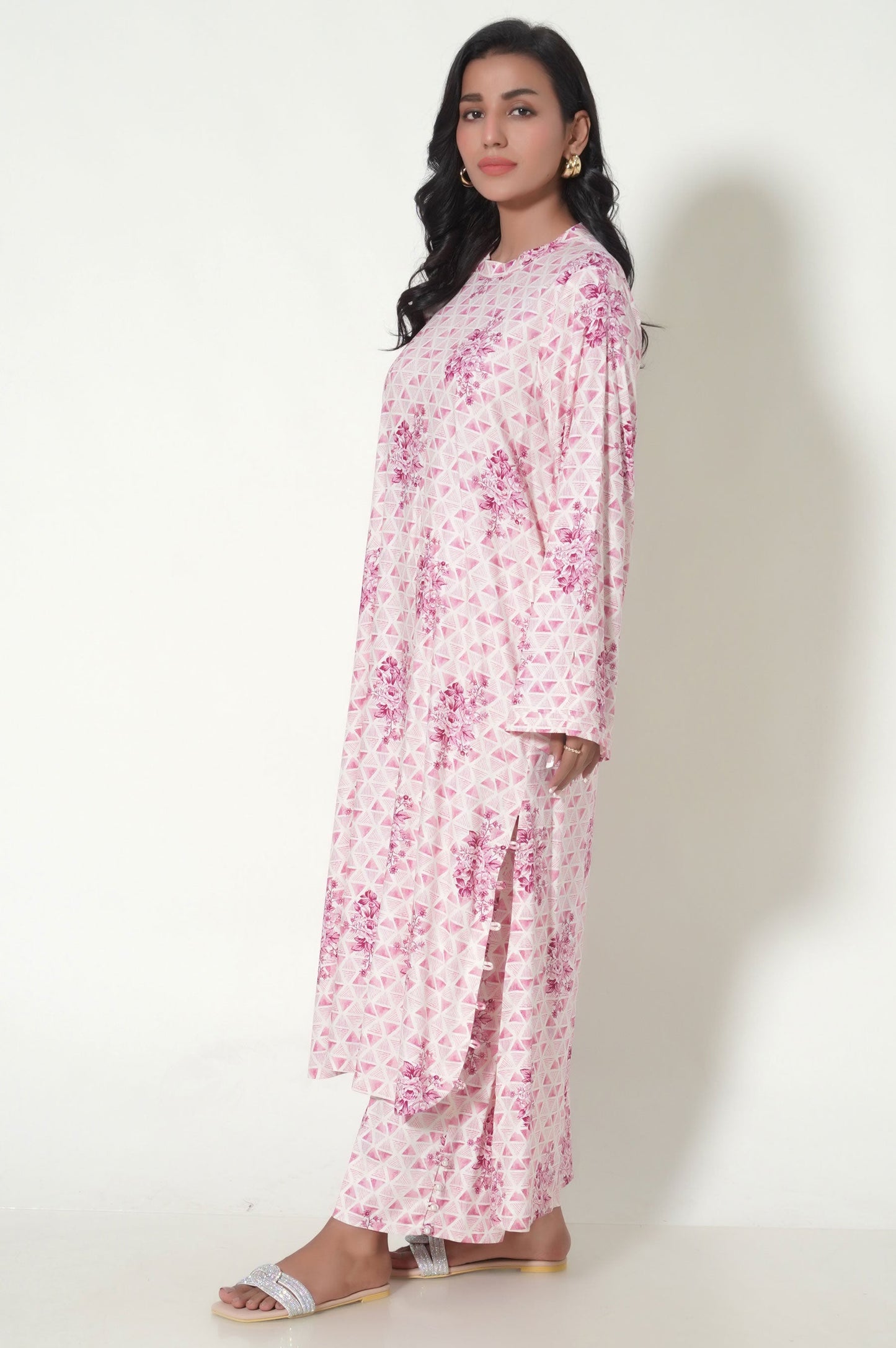 Unstitched 2 Piece Printed Linen Viscose Suit