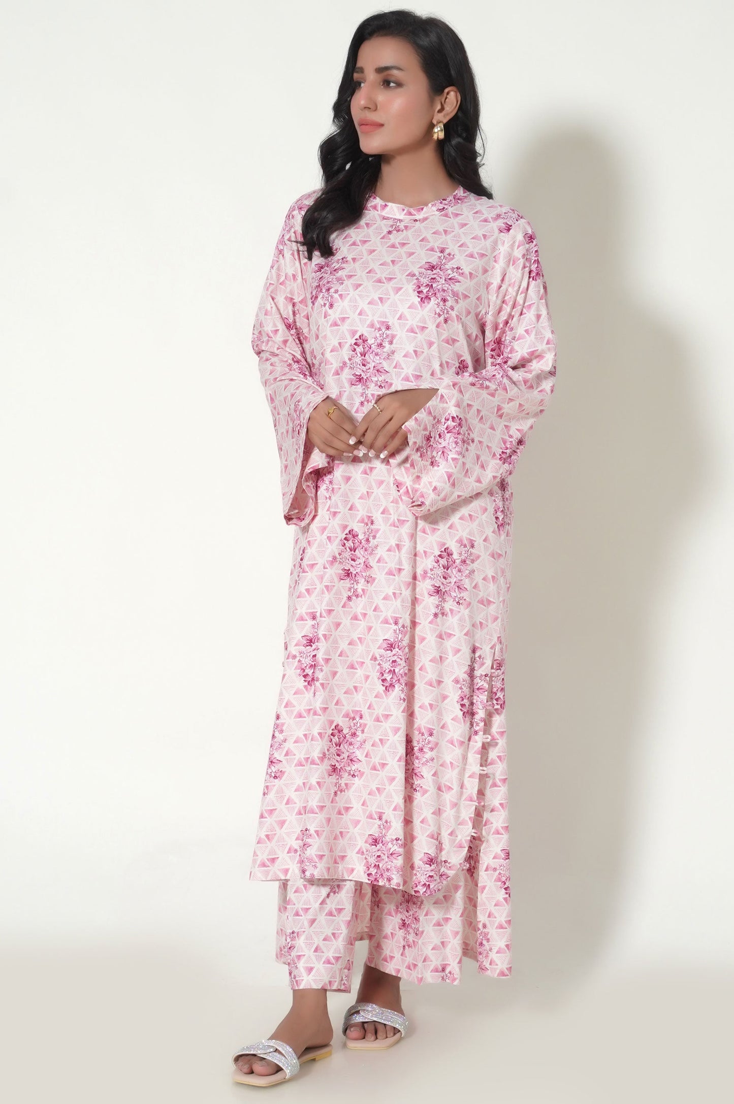 Unstitched 2 Piece Printed Linen Viscose Suit
