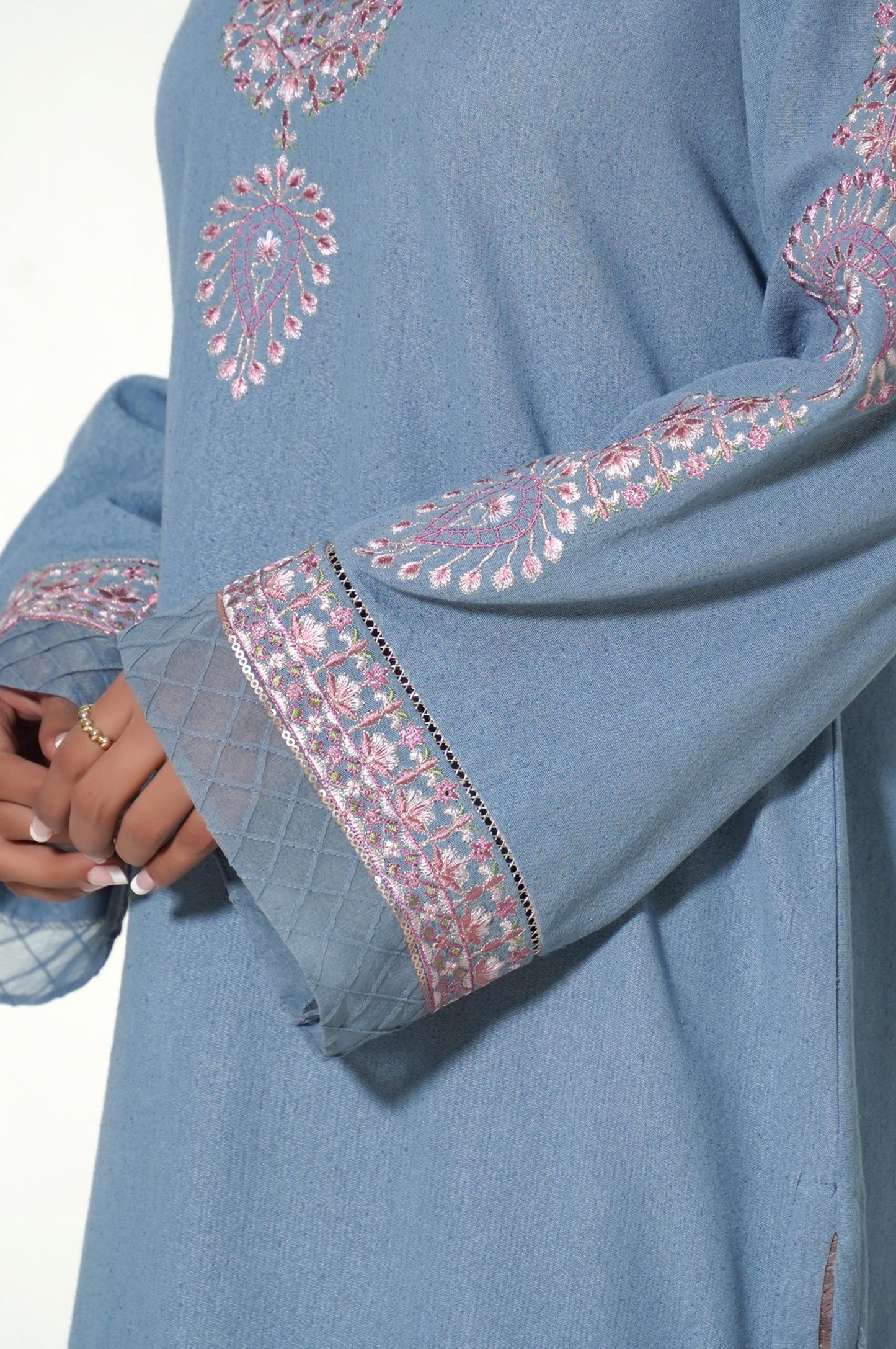 Unstitched 2 Piece Dyed Embroidered Karandi Suit