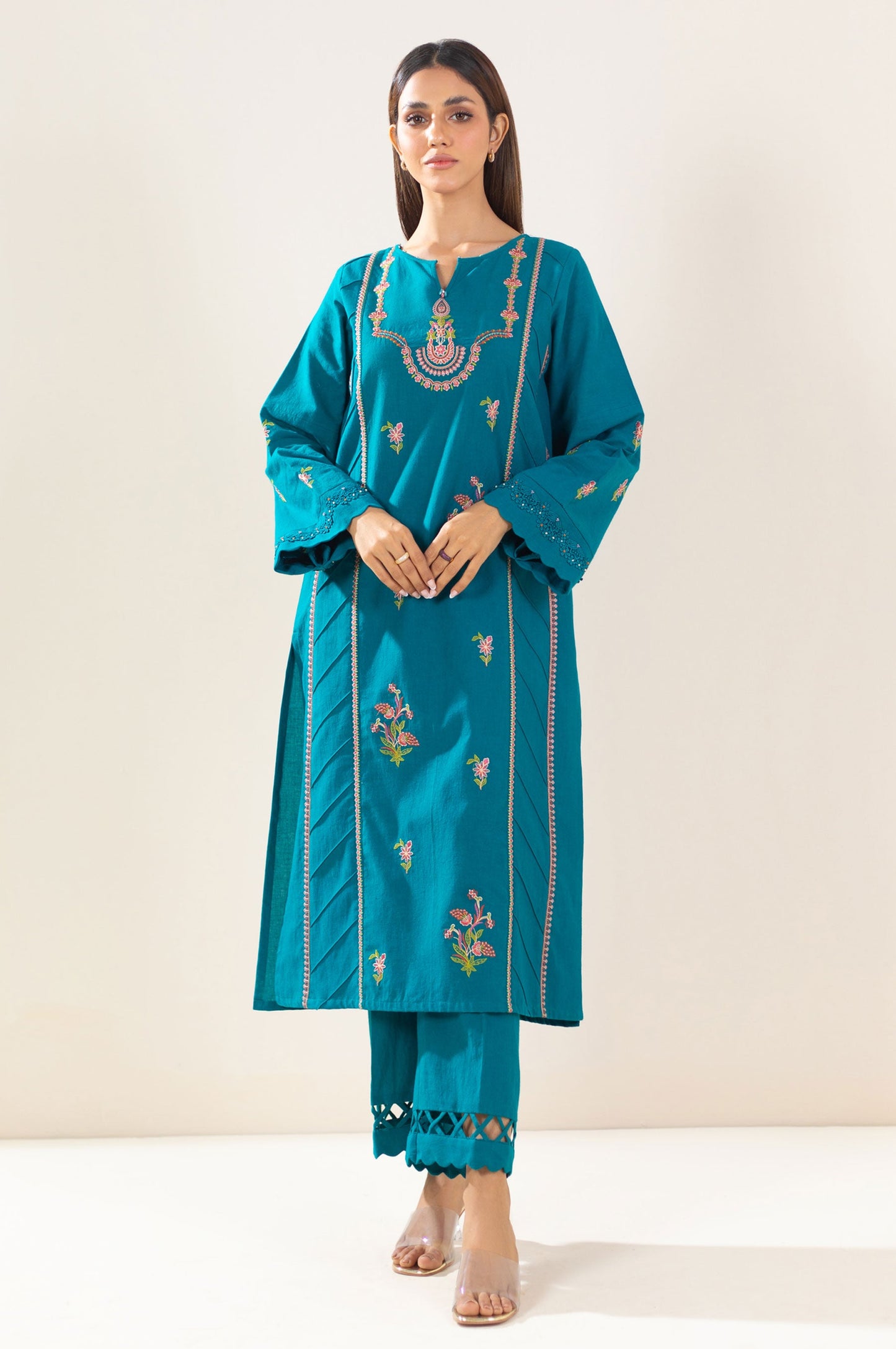 Unstitched 2 Piece Embroidered Lawn Suit