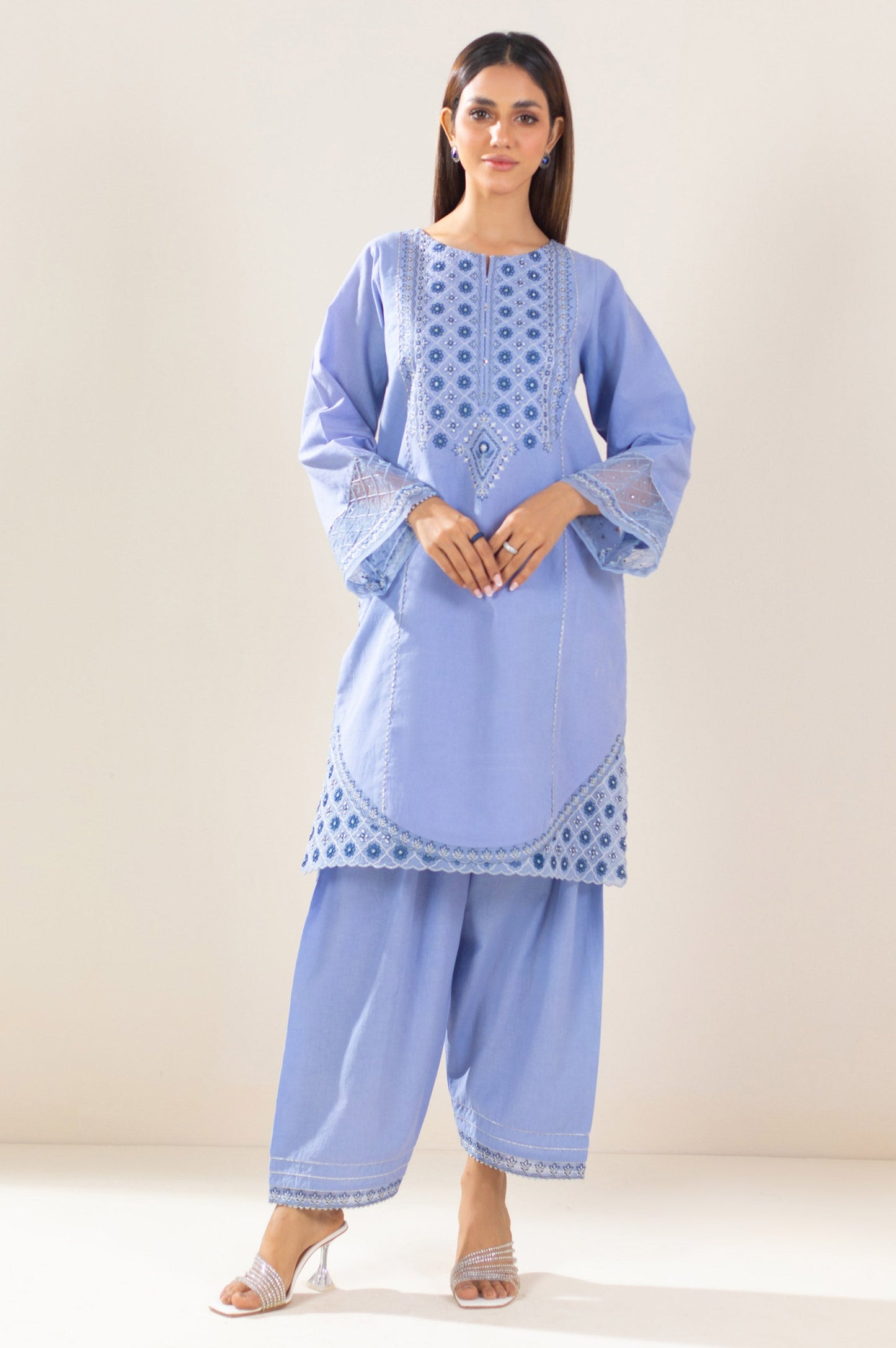 Unstitched 2 Piece Embroidered Lawn Suit