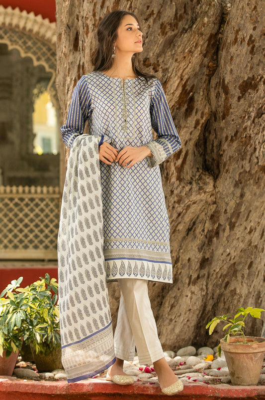 Unstitched 3 Piece Digital Printed Lawn Suit