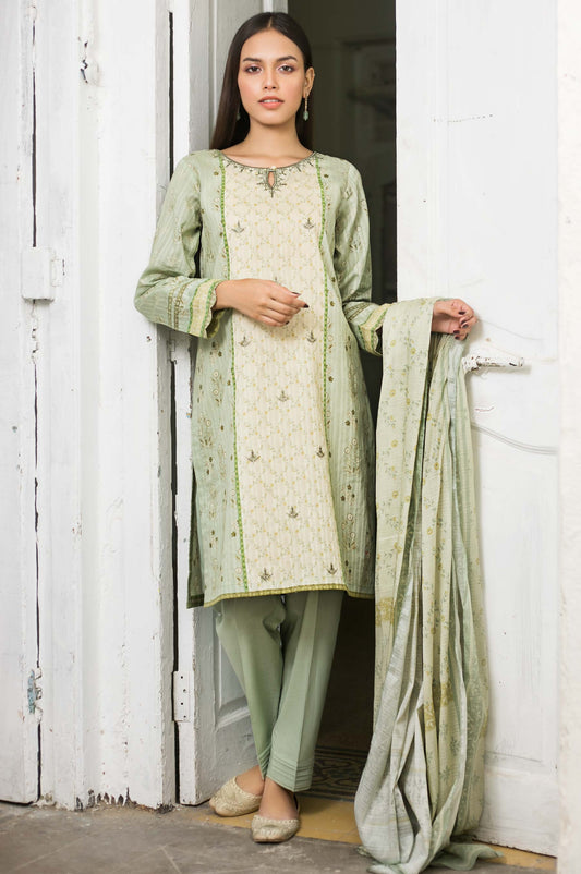 Unstitched 3 Piece Embroidered Doria Lawn Suit