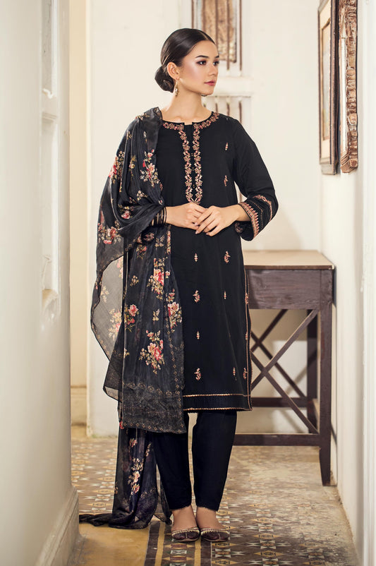 Unstitched 3 Piece Embroidered Cambric Suit