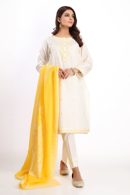 Unstitched 3 Piece Embroidered Cambric Suit