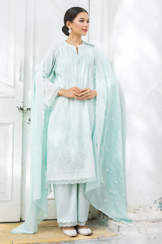 Unstitched 3 Piece Lawn Chikankari Suit