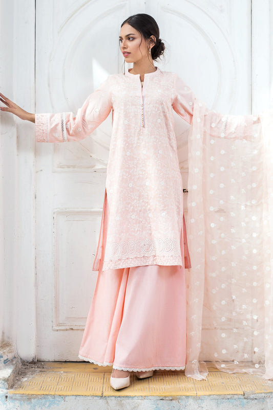 Unstitched 3 Piece Lawn Chikankari Suit