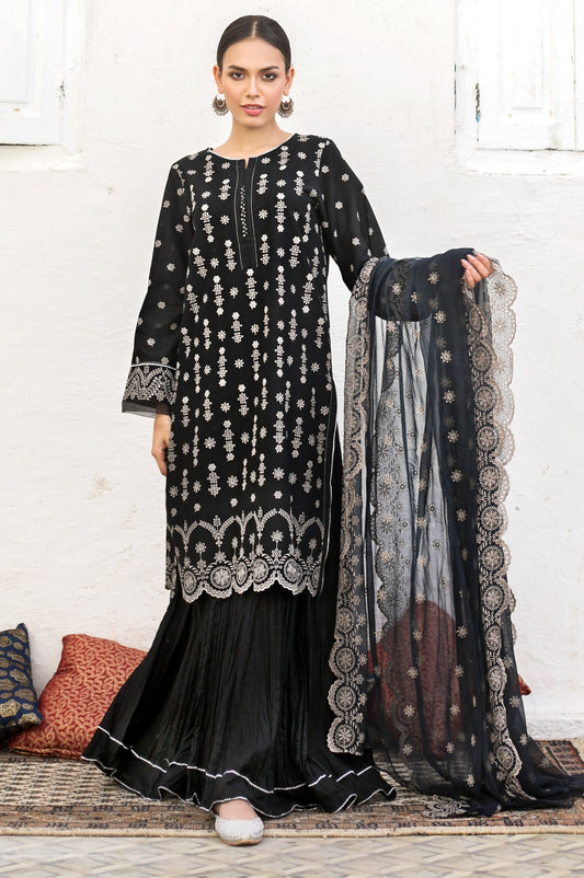 Unstitched 3 Piece Lawn Chikankari Suit