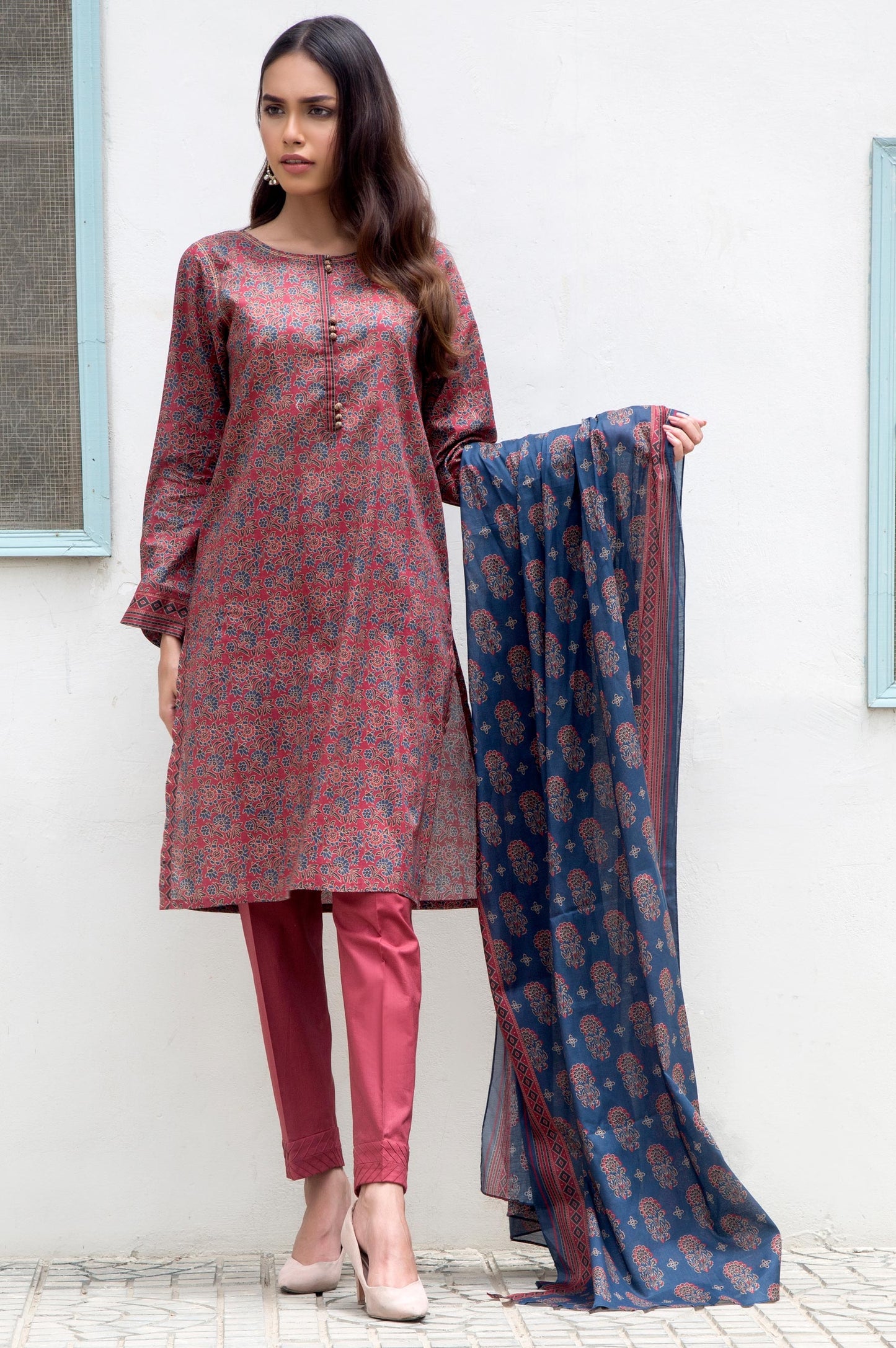 Unstitched 3 Piece Printed Lawn Suit
