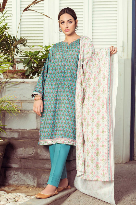 Unstitched 3 Piece Digital Printed Cambric Suit