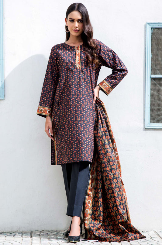 Unstitched 3 Piece Printed Cambric Suit