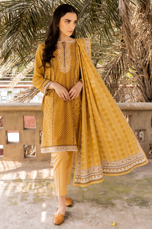 Unstitched 3 Piece Embroidered Khaddar Suit