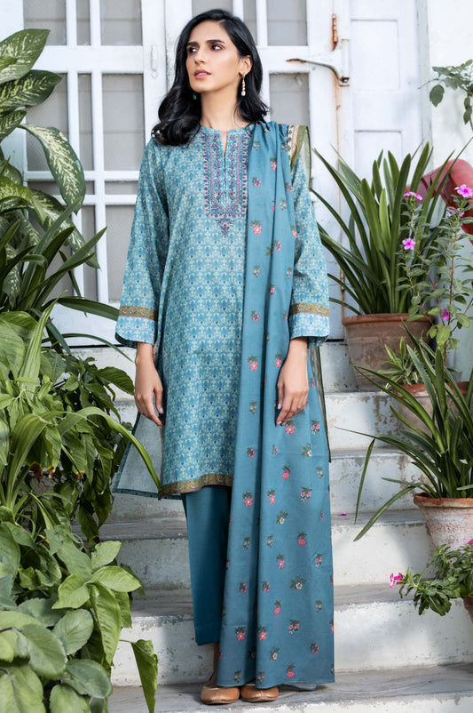 Unstitched 3 Piece Embroidered Karandi Suit
