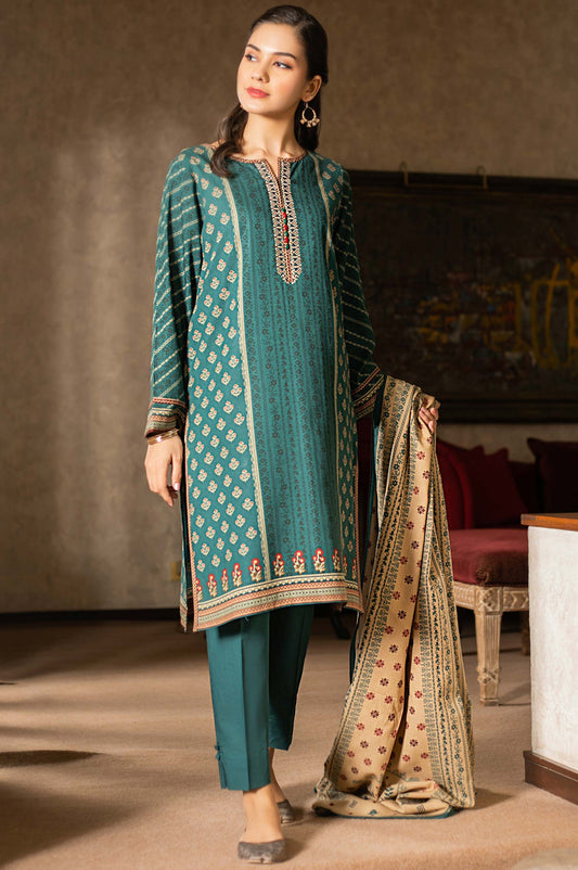 Unstitched 3 Piece Embroidered Linen Viscose Suit