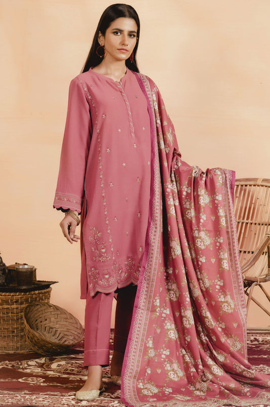 Unstitched 3 Piece Embroidered Karandi Suit