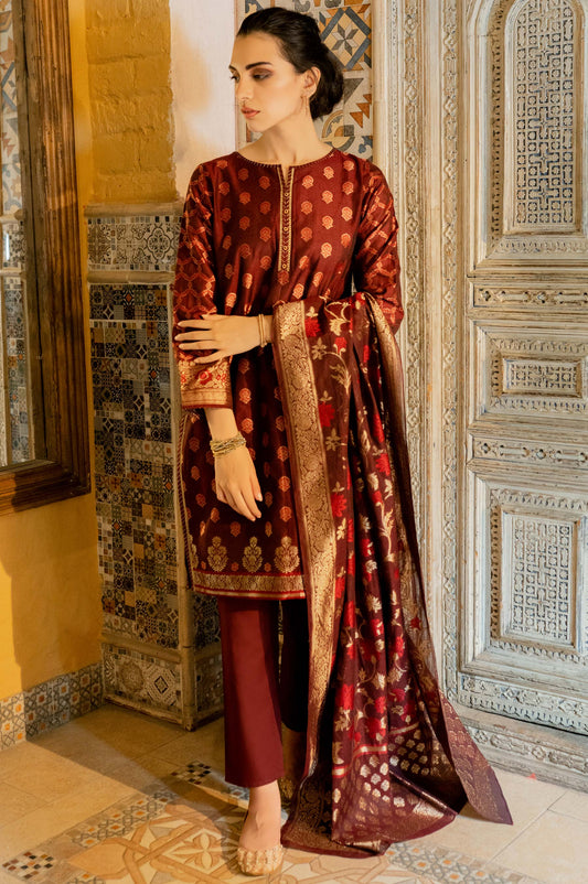 Unstitched 3 Piece Yarn Dyed Jacquard Suit