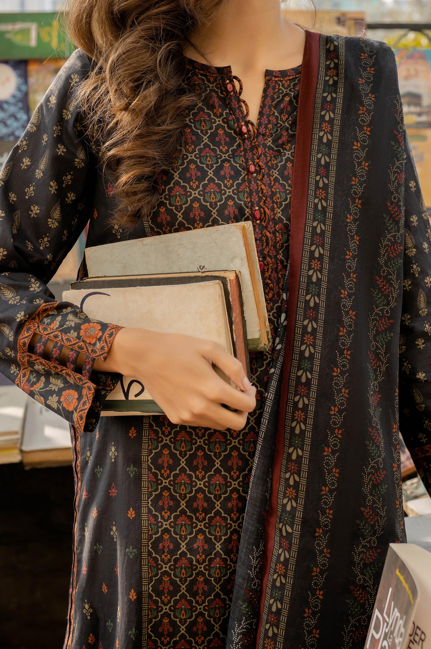 Stitched 3 Piece Printed Lawn Suit with Printed Lawn Dupatta