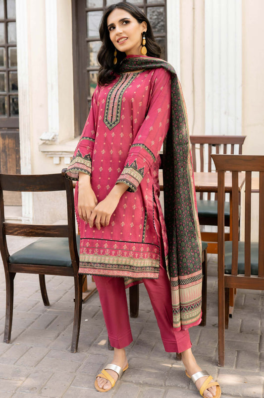 Unstitched 3 Piece Printed Lawn Suit with Printed Lawn Dupatta
