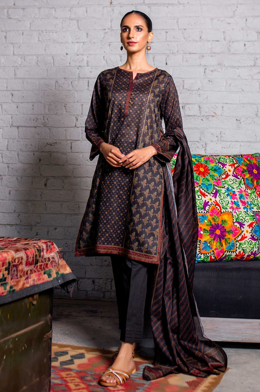 Unstitched 3 Piece Printed Doria Lawn Suit with Printed Voile Slub Dupatta