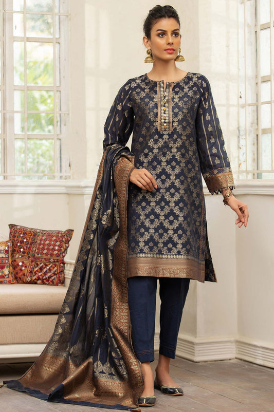 Unstitched 3 Piece Yarn Dyed Jacquard Suit
