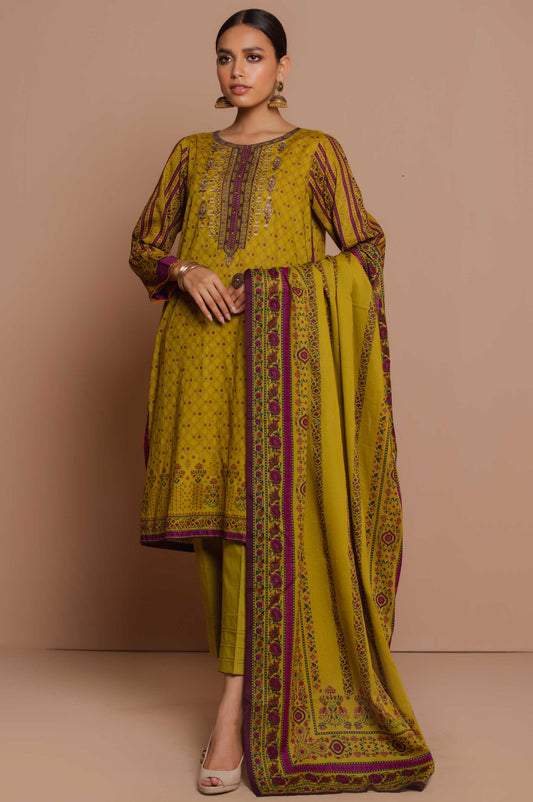 Unstitched 3 Piece Embroidered Lawn Suit