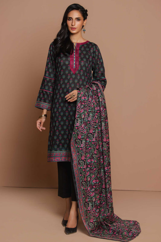 Unstitched 3 Piece Embroidered Lawn Suit
