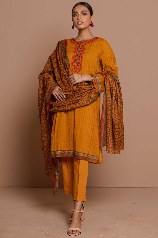 Unstitched 3 Piece Embroidered Lawn Suit