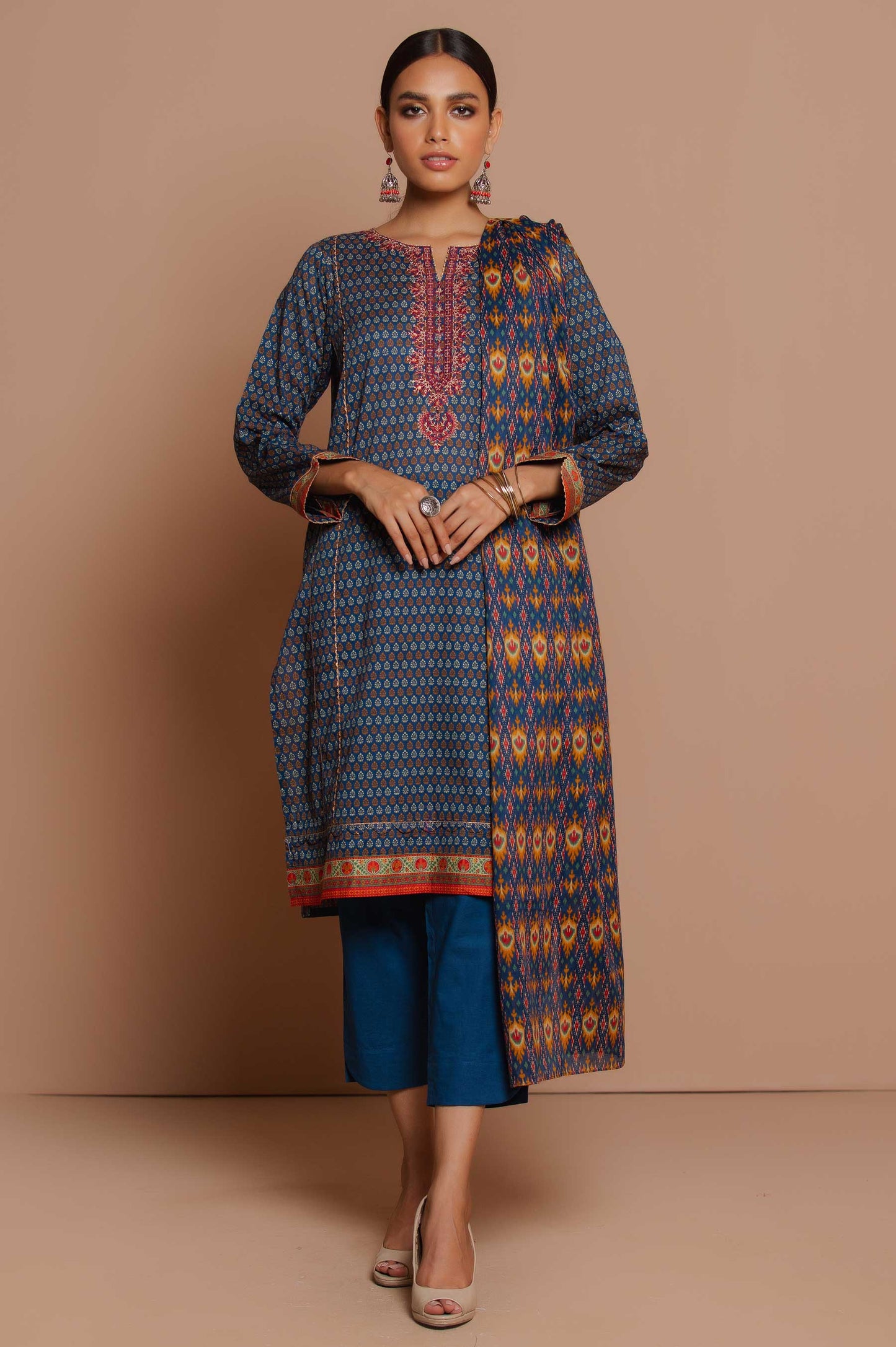 Unstitched 3 Piece Embroidered Lawn Suit